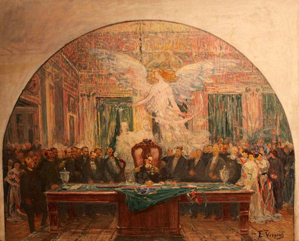 Posse de Deodoro da Fonseca, o primeiro presidente do Brasil no período chamado de República da Espada.