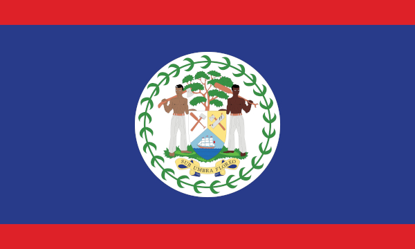 Bandeira de Belize, um dos países da América Central.