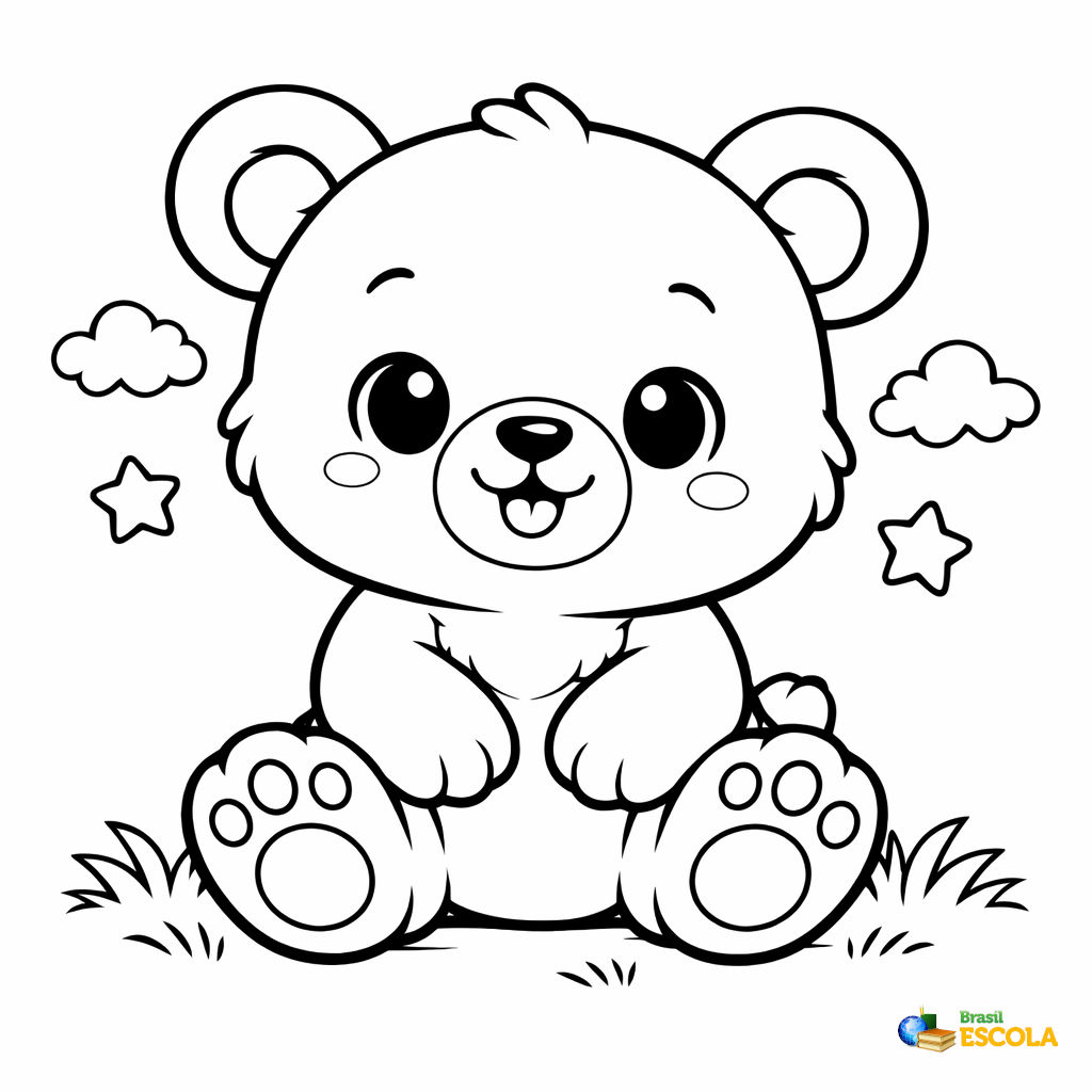 Desenho de um urso para colorir