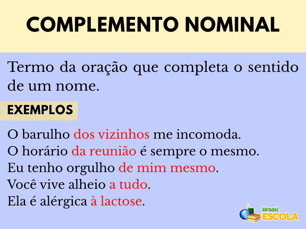 Conceito de complemento nominal.