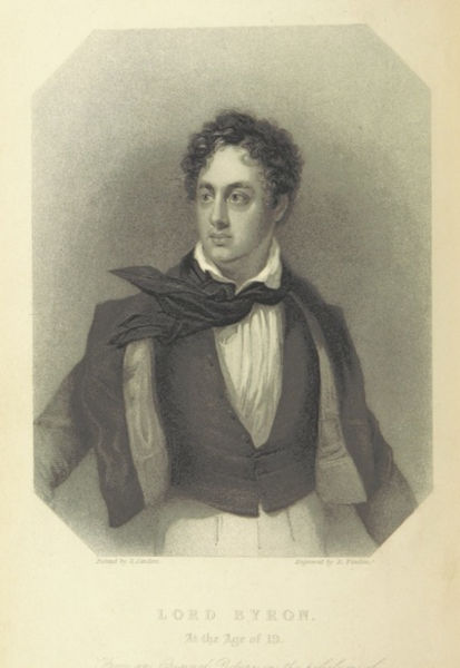 Gravura retratando o poeta Lorde Byron, o pai de Ada Lovelace.