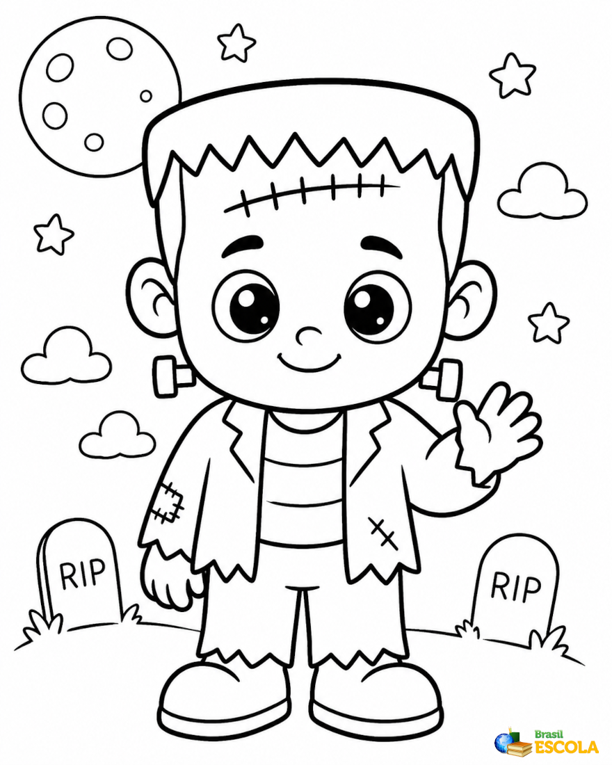 Desenho do Frankenstein para pintar