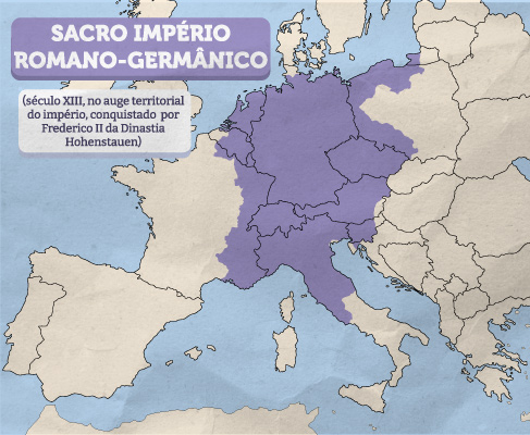 Mapa do Sacro Império Romano-Germânico.