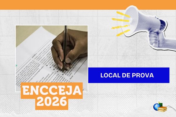 Foto de candidata resolvendo a prova do Encceja
