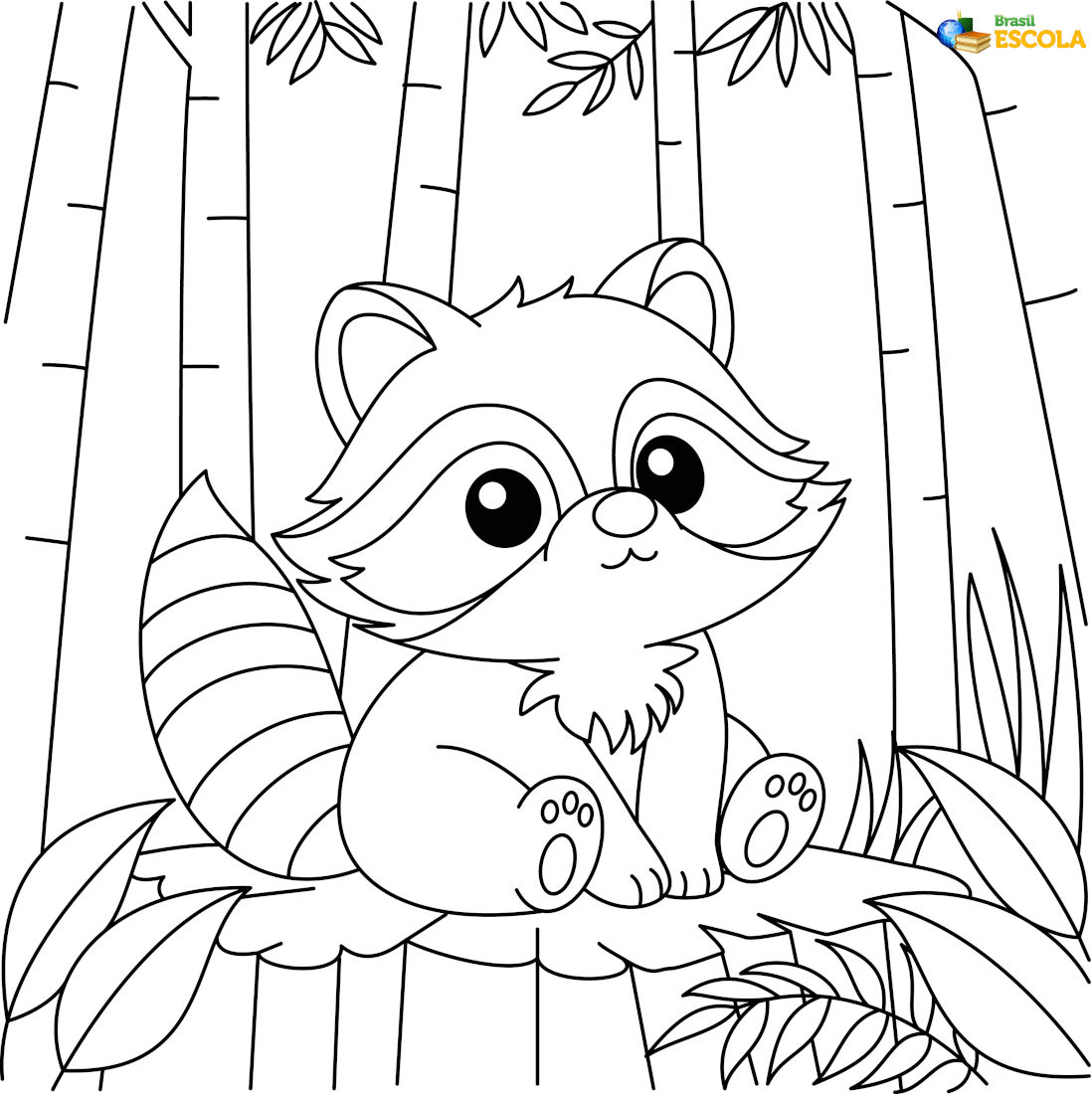 Desenho de uma raposinha para pintar