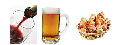 Vinho, cerveja e pães são alguns dos produtos que podemos obter a partir da fermentação.