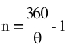Equação para calcular o número de imagens formadas pela associação de dois espelhos