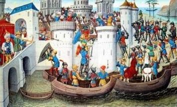 A invasão da cidade de Bizâncio, principal alvo da Quarta Cruzada.