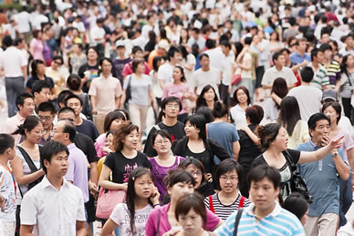 A China, o país com o maior contingente populacional do mundo, possui 1,3 bilhão de habitantes.*