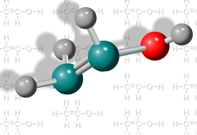 Molécula de etenol, o enol de cadeia mais simples