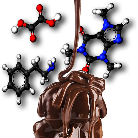 O chocolate contém três substâncias (feniletilamina, ácido oxálico e cafeína) que nos afetam muito quando o comemos
