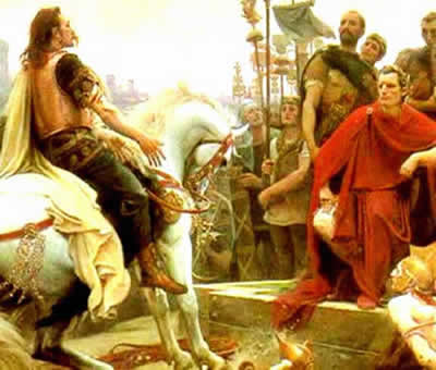 A rendição de Vercingetorix se tornou uma das mais famosas histórias do militarismo romano.
