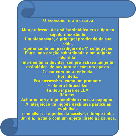 Poema de Paulo Leminski que aborda questões voltadas para os elementos sintáticos