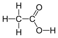 Fórmula estrutural do ácido etanoico ou acético