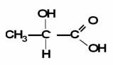 Fórmula estrutural do ácido láctico