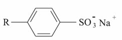 Fórmula estrutural de compostos de alquilbenzeno-sulfonatos de sódio