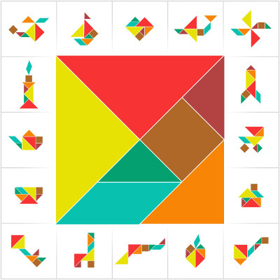 O Tangram serve de auxílio para as disciplinas de Matemática e Educação Artística