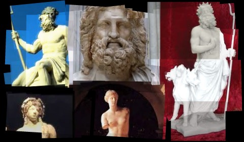 Poseidon, Zeus, Hades, Afrodite e Dionísio eram deuses gregos.