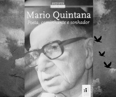 Capa do livro Mario Quintana – Poeta, caminhante e sonhador. Instituto Estadual do Livro, Rio Grande do Sul