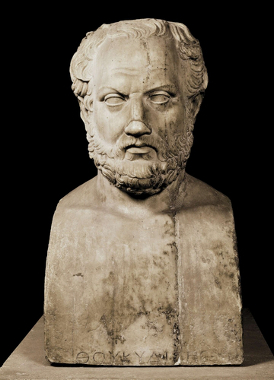 O historiador grego Tucídides também participou como combatente na Guerra do Peloponeso