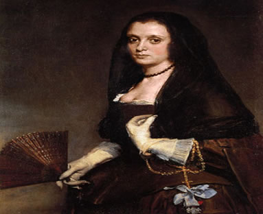 Os rostos da nacionalidade espanhola “Dama com leque”. Diego Velásquez (1599-1660) – Espanha