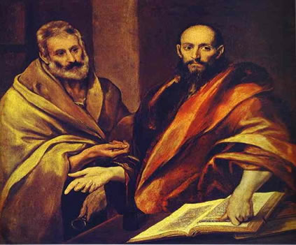 A verticalidade da Pintura “São Pedro e São Paulo”.  El Greco (1541-1614) - Espanha