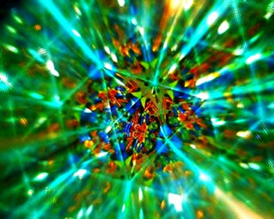 Visão de um caleidoscópio multicolorido