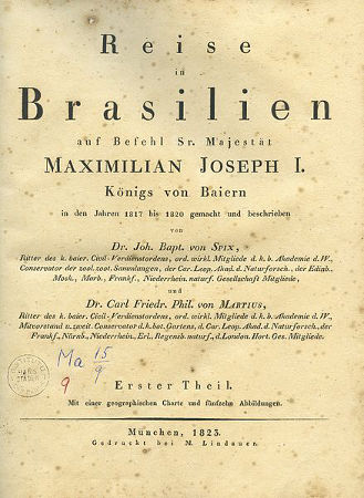Imagem de capa da obra dos naturalistas Spix e Martius sobre suas expedições no Brasil