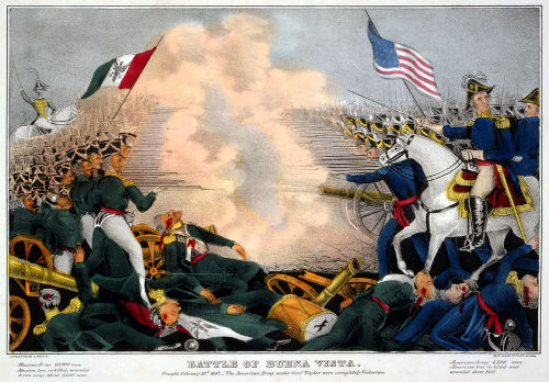 Representação da Batalha de Buena Vista durante a Guerra Mexicano-Americana*
