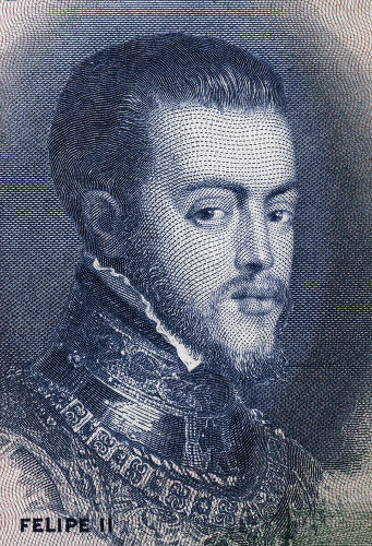 Retrato do rei Filipe II da Espanha, nomeado rei de Portugal em 1580.