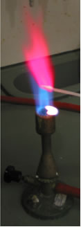 Teste de chamas de acordo com o segundo exemplo, um método alternativo.