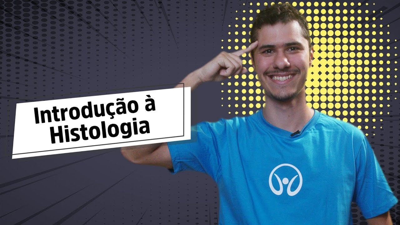 Professor ao lado do texto"Introdução à Histologia".