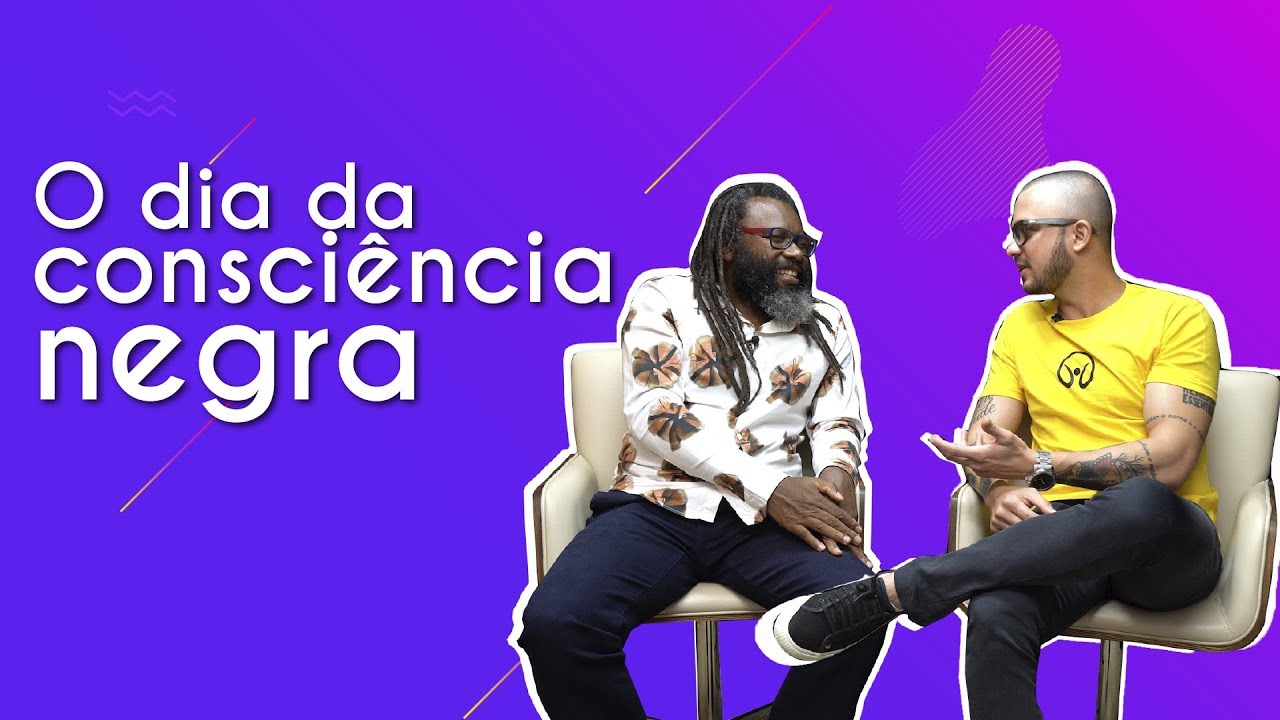 Professores ao lado do texto"O Dia Nacional da Consciência Negra - Brasil Escola".
