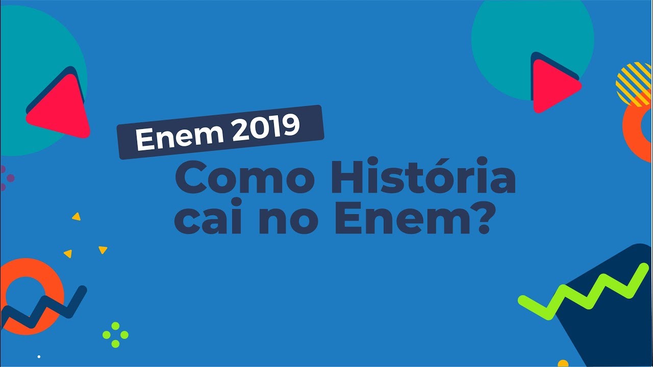 "Enem 2019 Como História cai no Enem?" escrito sobre fundo azul