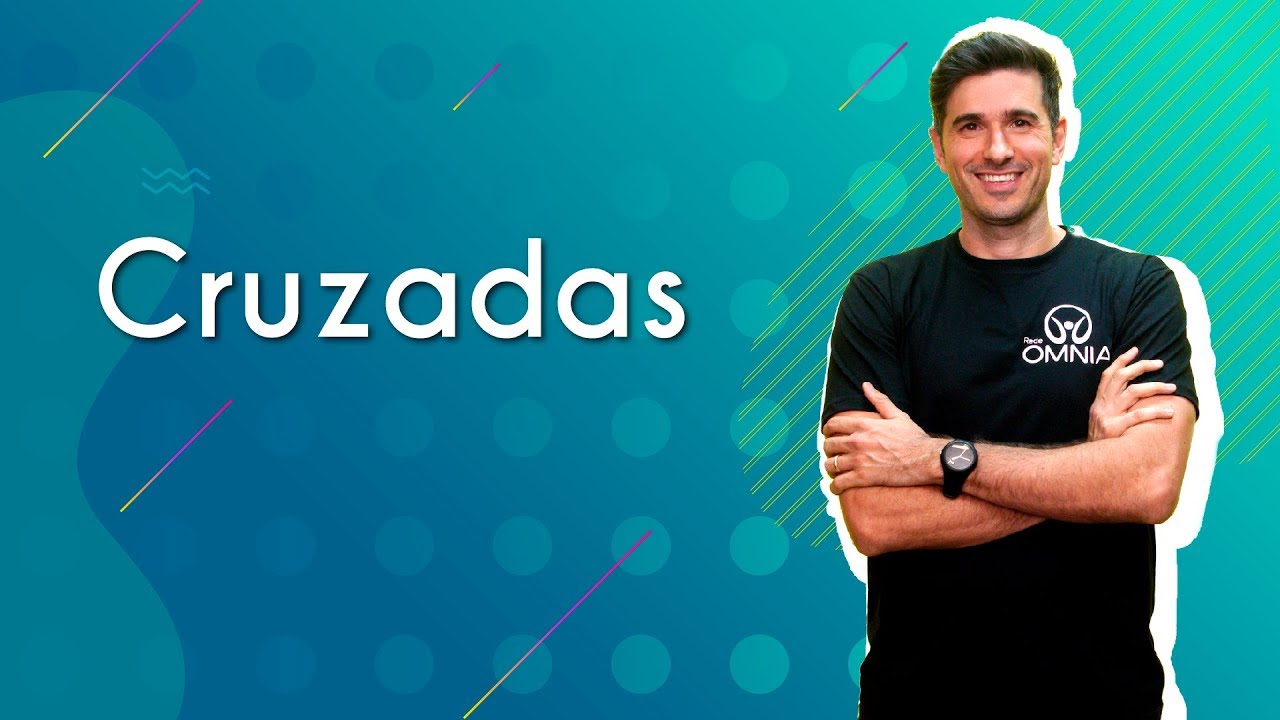 Professor ao lado do texto"Cruzadas".