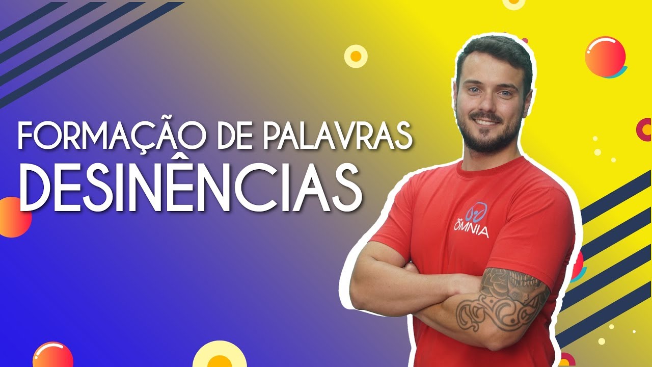 Professor ao lado do texto"Formação de palavras: desinências".