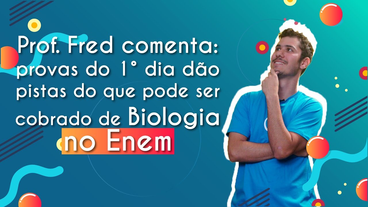 Professor ao lado do texto"Provas do 1º dia dão pistas do que pode ser cobrado de Biologia no Enem".