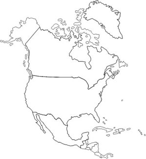 Mapa da América do Norte