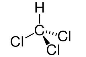 Fórmula estrutural do clorofórmio.
