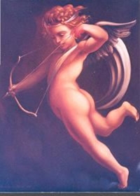 Cupido o deus roando do amor