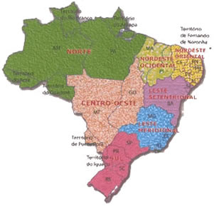 Brasil: Divisão Regional do IBGE - 1970 - Disciplina - Geografia