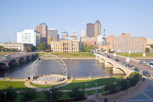 Des Moines, a maior cidade de Iowa