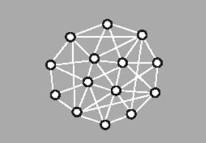Figura 1: Uma representação inicial da rede: pontos interligados por linhas