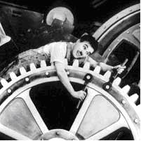 Charles Chaplin, no Filme Tempos Modernos