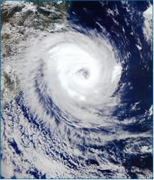 Imagem de satélite de um Furacão