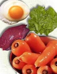 Uma dieta saudável, com alimentos ricos em vitamina A