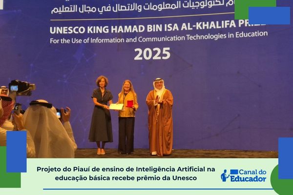 Projeto de IA nas escolas do Piauí Premiação da Unesco sobre IA na educação.