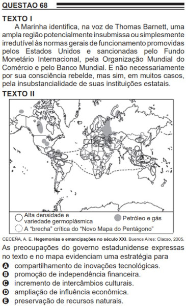 Questão 68 do Enem 2022 (Prova Azul) em texto com dicas de Geografia para o Enem.