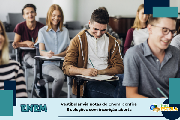 5 vestibulares com inscrição aberta que aceitam notas do Enem estudantes em sala de aula