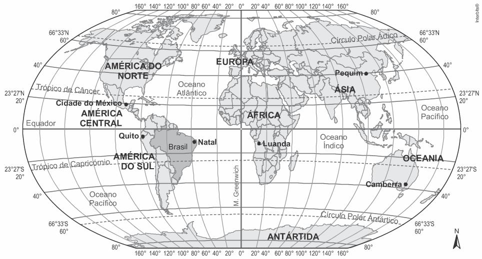 Identifique no mapa mundo político, o continente europeu e os